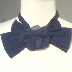 NWOT Black Gothic Emo Cute Bow Rose Bowtie Necktie